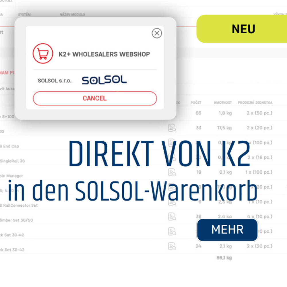 Von K2 Base direkt in den SOLSOL Warenkorb