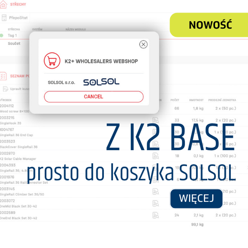 Z K2 Base bezpośrednio do koszyka SOLSOL